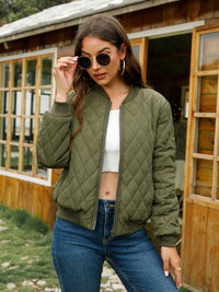 BEAUTIFUL I AM Zip-Up Baseball Collar Jacket