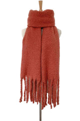 BEAUTIFUL I AM Fringe Detail Polyester Scarf