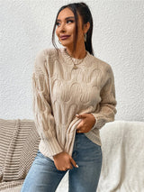 BEAUTIFUL I AM Round Neck Long Sleeve Sweater