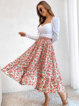 BEAUTIFUL I AM Printed Ruffle Hem Midi Skirt Dress