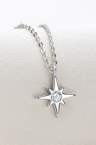 BEAUTIFUL I AM Moissanite Jewelry North Star Pendant 925 Sterling Silver Necklace