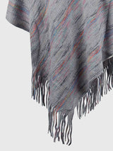 BEAUTIFUL I AM Fringe Hem Hooded Poncho