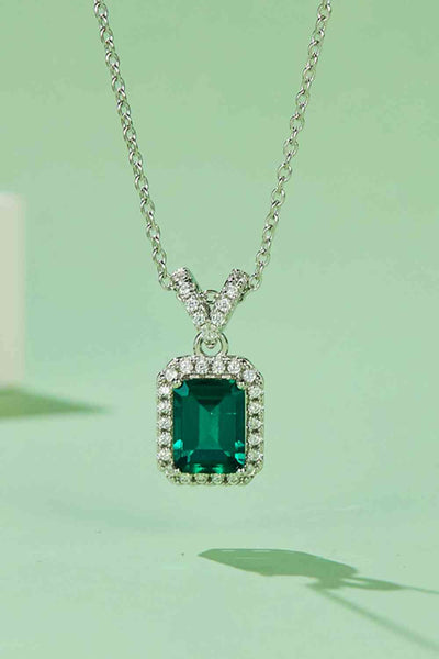 BEAUTIFUL I AM Adored 1.25 Carat Lab-Grown Emerald Pendant Jewelry Necklace