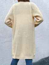 BEAUTIFUL I AM Open Front Cable-Knit Longline Cardigan