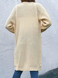 BEAUTIFUL I AM Open Front Cable-Knit Longline Cardigan