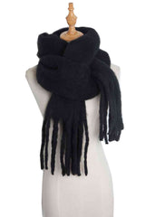 BEAUTIFUL I AM Fringe Detail Polyester Scarf