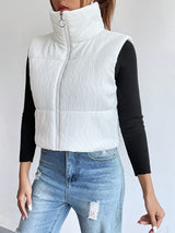 BEAUTIFUL I AM Zip-Up Collared Vest Jacket