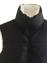 BEAUTIFUL I AM Zip Up Drawstring Reversible Jacket Vest