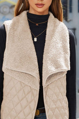 BEAUTIFUL I AM Open Front Collared Vest Jacket