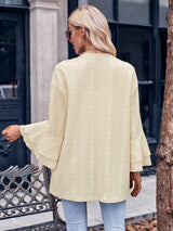 BEAUTIFUL I AM Eyelet Bell Sleeve Cardigan