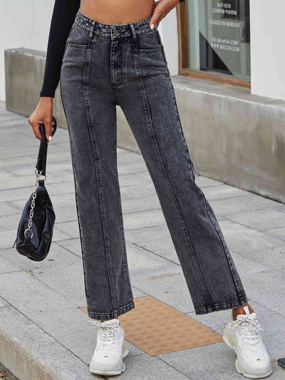 BEAUTIFUL I AM High Waist Straight Leg Jeans