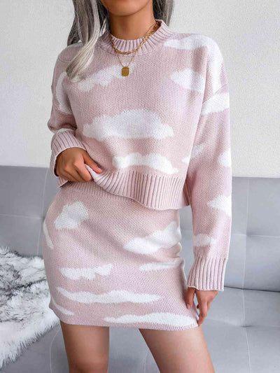 BEAUTIFUL I AM Cloud Sweater and Knit Skirt Dress Set