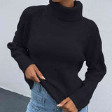 BEAUTIFUL I AM Turtleneck Dropped Shoulder Long Sleeve Sweater