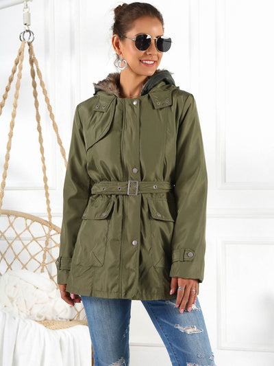 BEAUTIFUL I AM Full Size Hooded Jacket with Detachable Liner (Three-Way Wear)