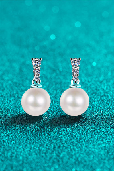 BEAUTIFUL I AM Moissanite Jewelry Pearl Drop Earrings