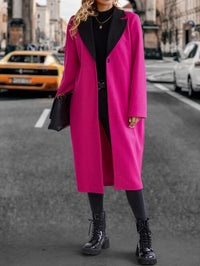 BEAUTIFUL I AM Collared Neck Buttoned Longline Jacket Coat