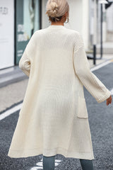 BEAUTIFUL I AM Dropped Shoulder Long Sleeve Cardigan with Pocket