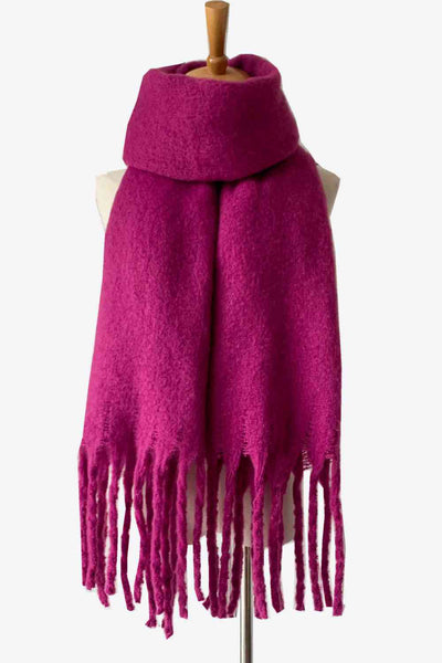 BEAUTIFUL I AM Fringe Detail Polyester Scarf