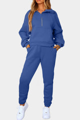 BEAUTIFUL I AM Half-Zip Sports Active Wear Set with Pockets