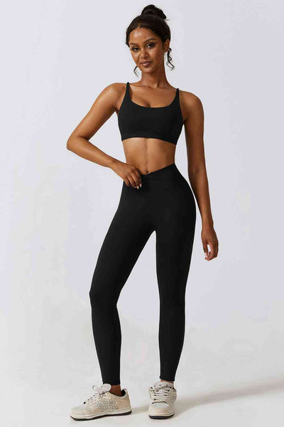 BEAUTIFUL I AM Sports Bra and Leggings Active Wear Set