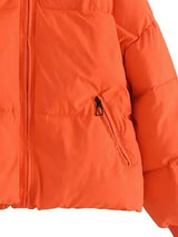 BEAUTIFUL I AM Zip Up Drawstring Winter Jacket Coat with Pockets