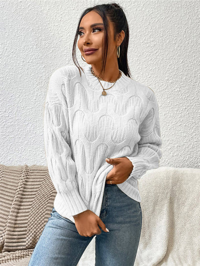 BEAUTIFUL I AM Round Neck Long Sleeve Sweater