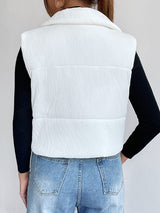 BEAUTIFUL I AM Zip-Up Collared Vest Jacket