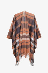 BEAUTIFUL I AM Plaid Fringe Detail Polyester Scarf