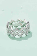 BEAUTIFUL I AM Adored Moissanite Jewelry Zigzag Stacking Rings