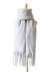 BEAUTIFUL I AM Fringe Detail Polyester Scarf