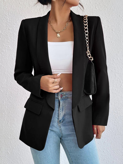 BEAUTIFUL I AM Shawl Collar Long Sleeve Blazer Jacket