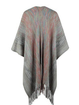 BEAUTIFUL I AM Heathered Fringe Hem Poncho