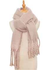 BEAUTIFUL I AM Fringe Detail Polyester Scarf