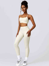 BEAUTIFUL I AM Sport Bra and Leggings Active Wear Set