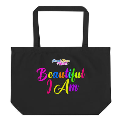 BEAUTIFUL I AM Large Organic Tote Bag