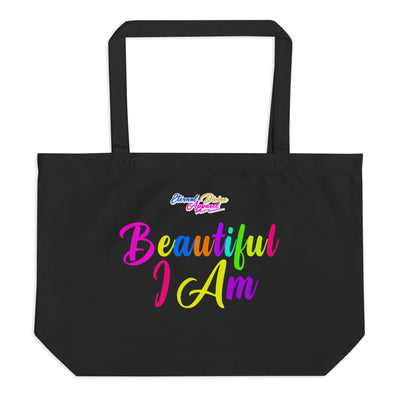 BEAUTIFUL I AM Large Organic Tote Bag