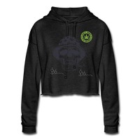 EG3BEEATS DON'T PANIC IT'S ORGANIC WOMENS CROP HOODIE - deep heather