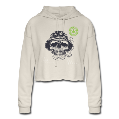 EG3BEEATS DON'T PANIC IT'S ORGANIC WOMENS CROP HOODIE - dust