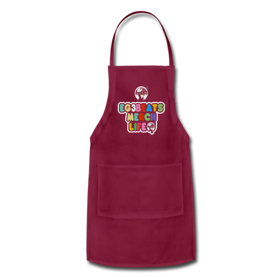 EG3BEATS MERCH LIFE ADJUSTABLE APRON COOK WEAR - burgundy