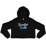 BEAUTIFUL I AM BLUE Crop Hoodie