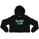 BEAUTIFUL I AM GREEN Crop Hoodie